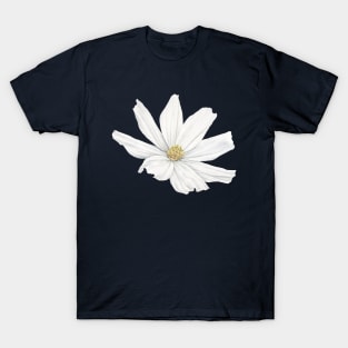 White Cosmos Flower with Back Background T-Shirt